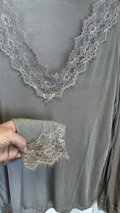 Lise kasjmir topp taupe