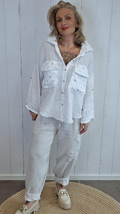 Lise linjakke med paljettdetaljer