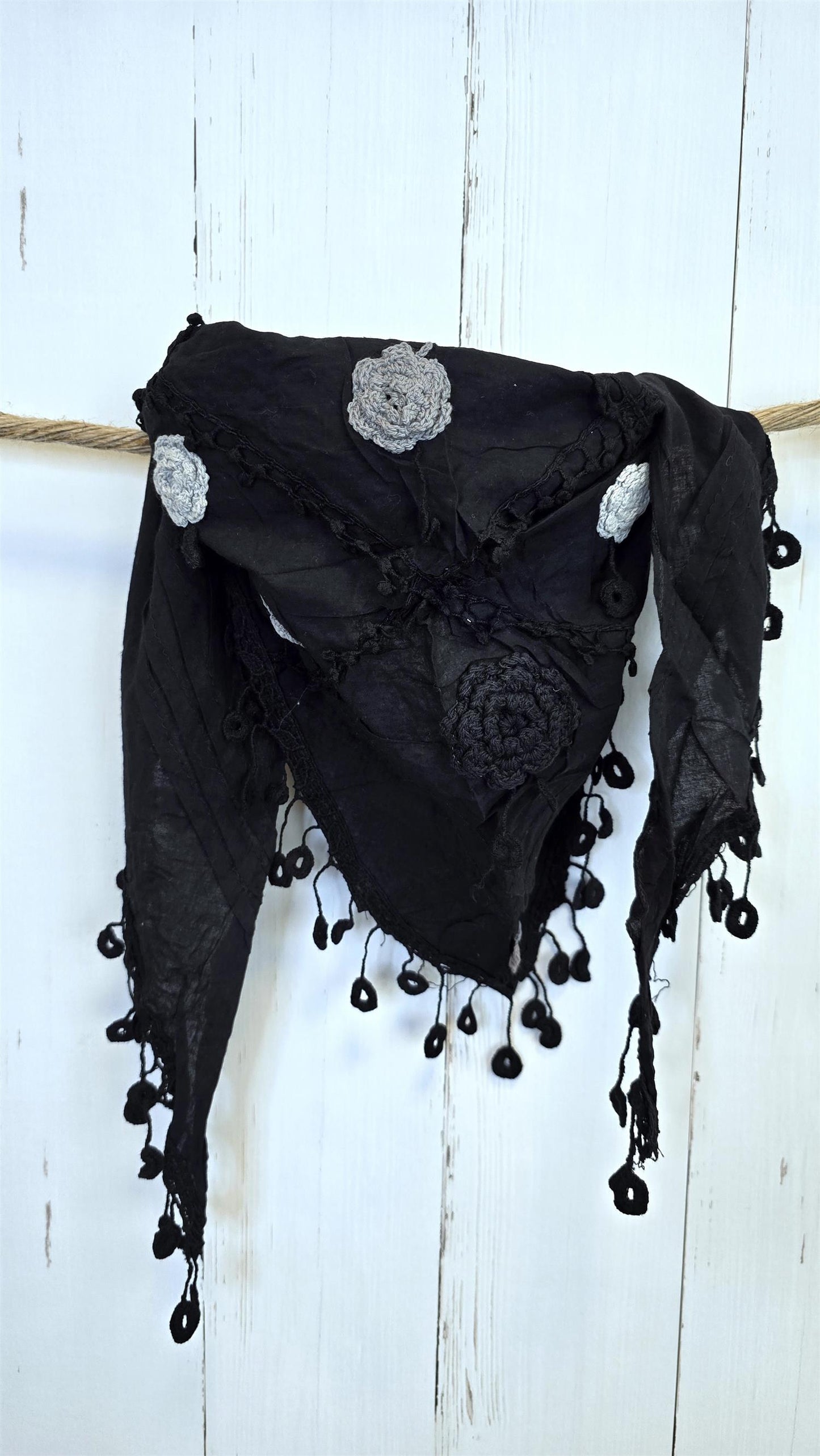 Chloe bomull skjerf svart