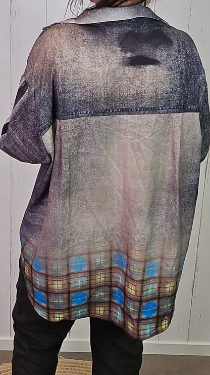 Sarah denimlook skjorte