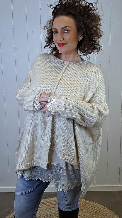 Hedda strikkegenser beige