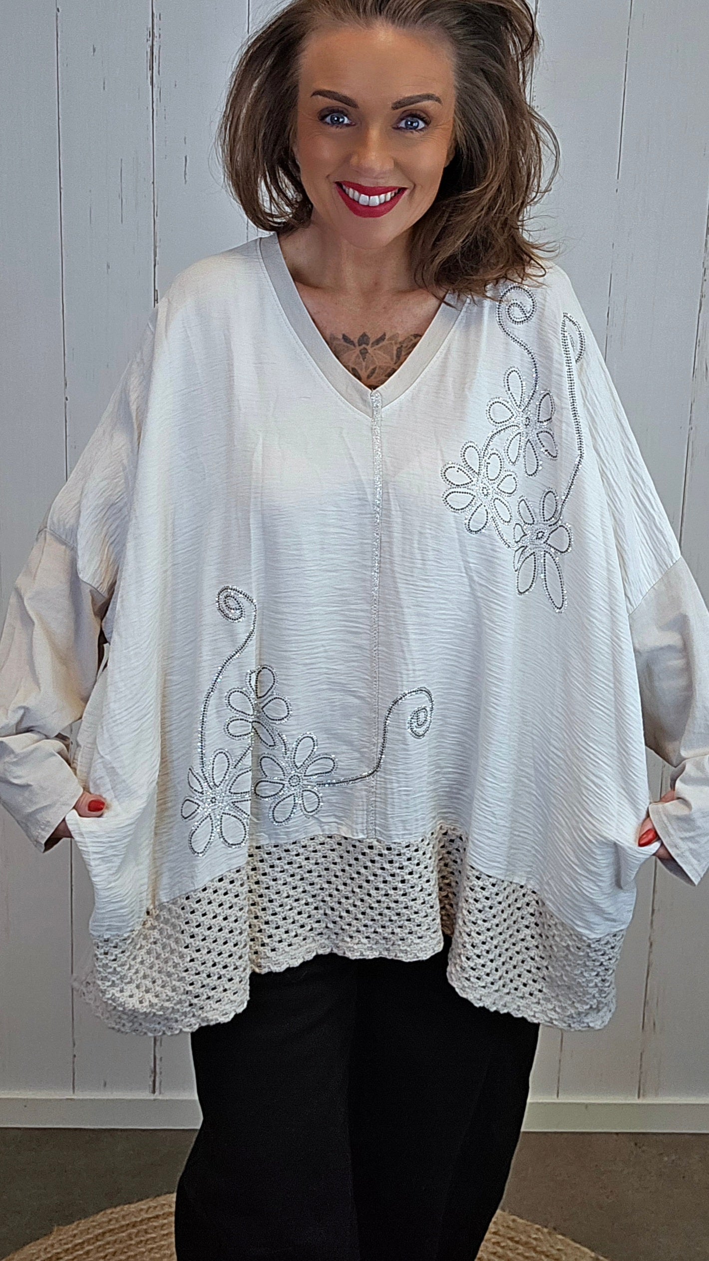 Giselle baggy topp beige