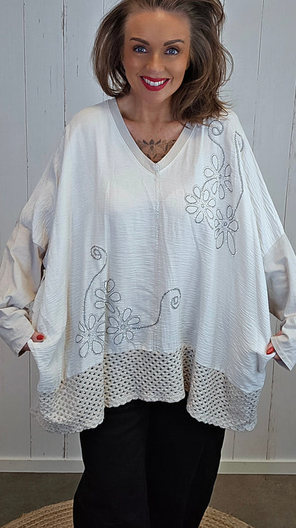 Giselle baggy topp beige