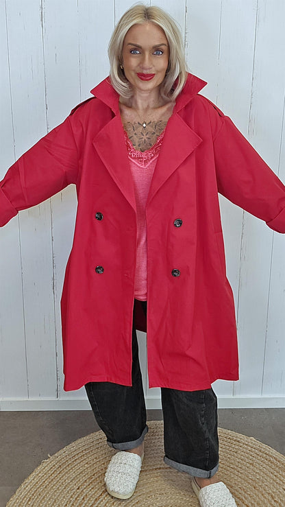 Carrie Trenchcoat rød