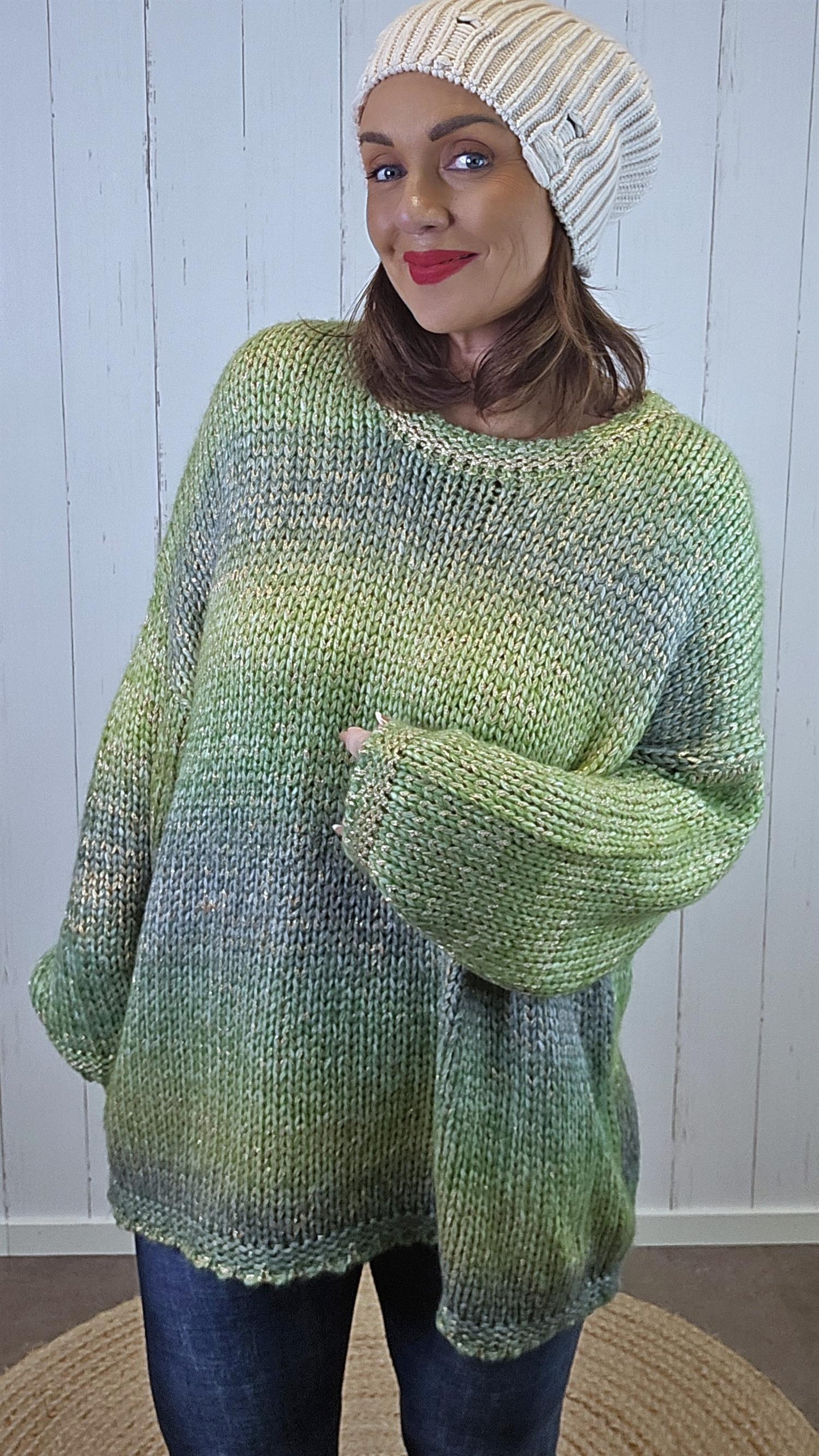 Grethe Strikkegenser Grønn