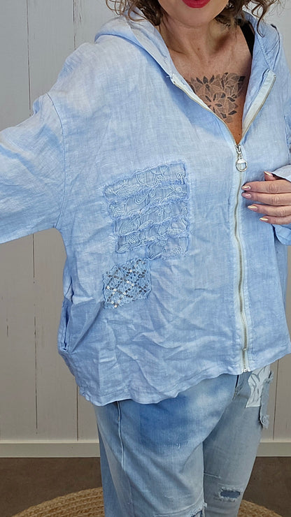 Lina lin hettejakke blå