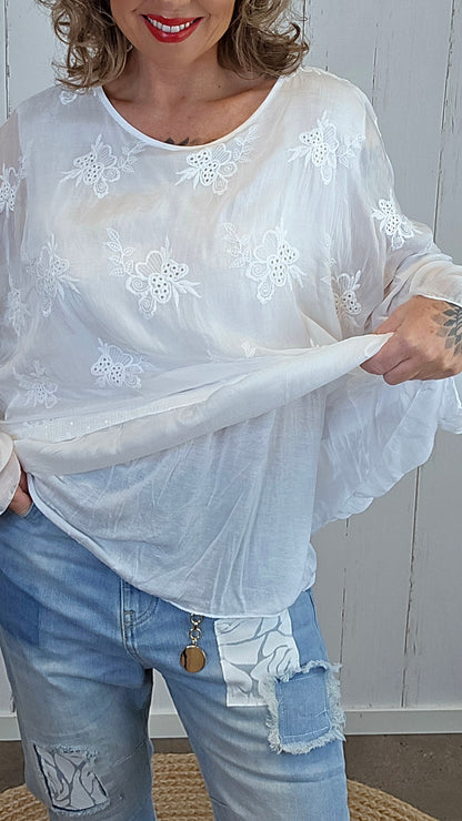 Elvira bluse hvit