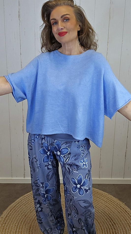 Luna genser topp blå