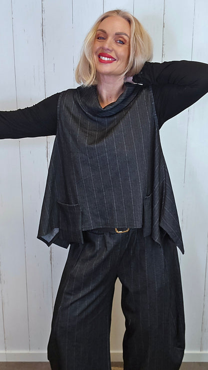 Clara vesttopp med fiskebeinsmønster