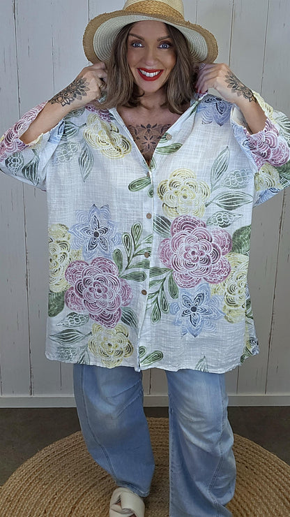 Gina lang skjorte fargemix