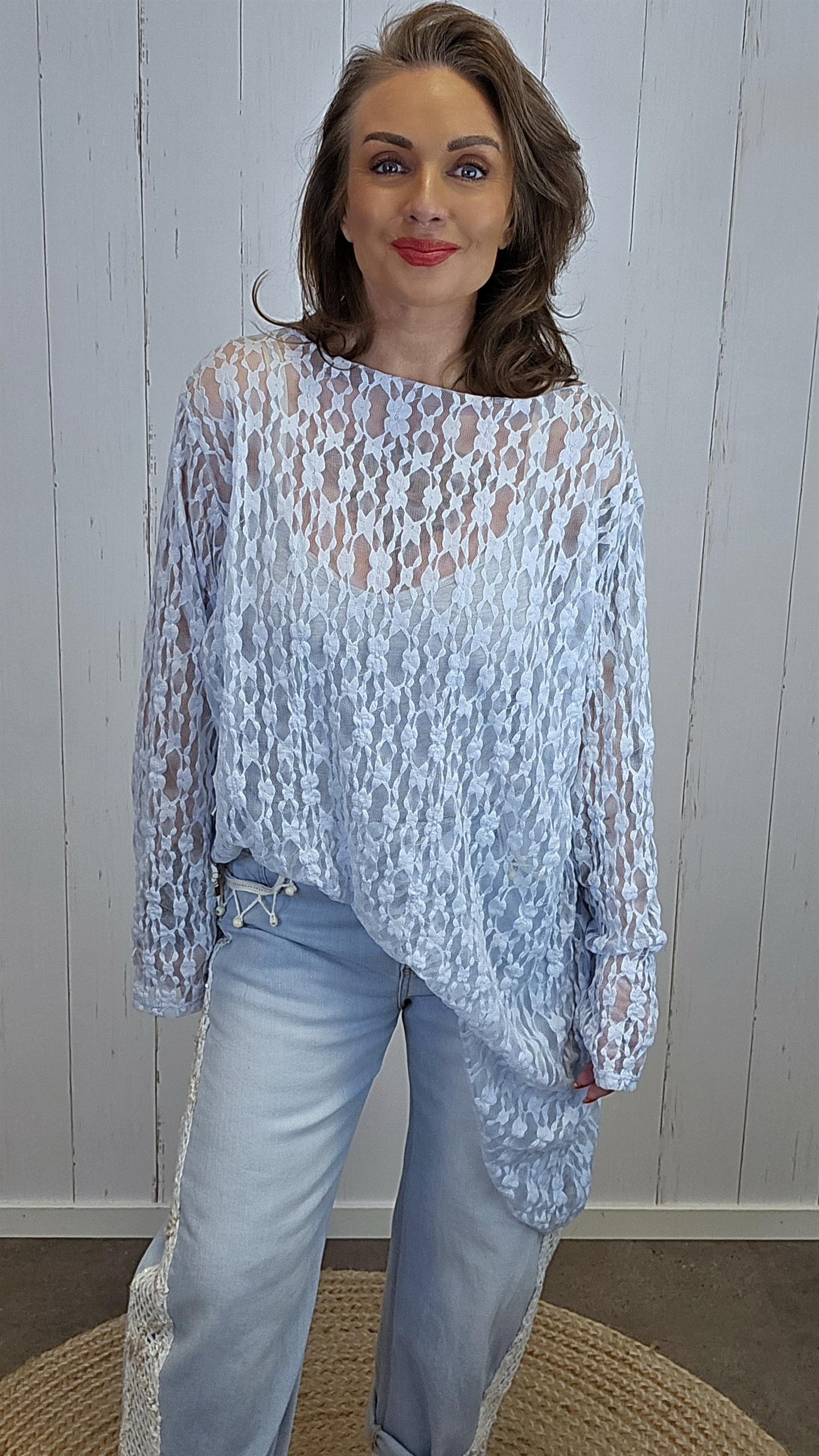 Olivia blondetopp lys blå