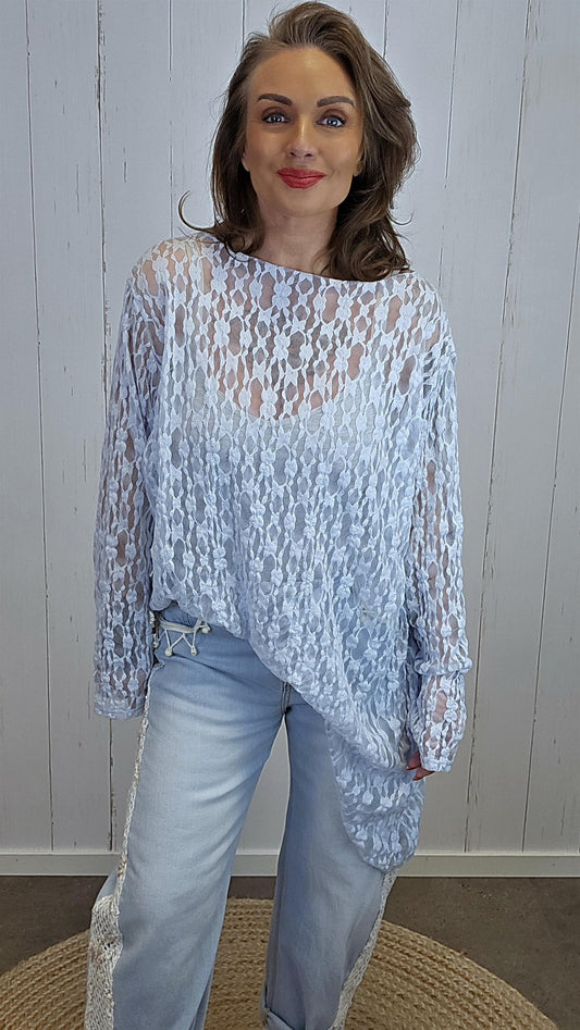 Olivia blondetopp lys blå