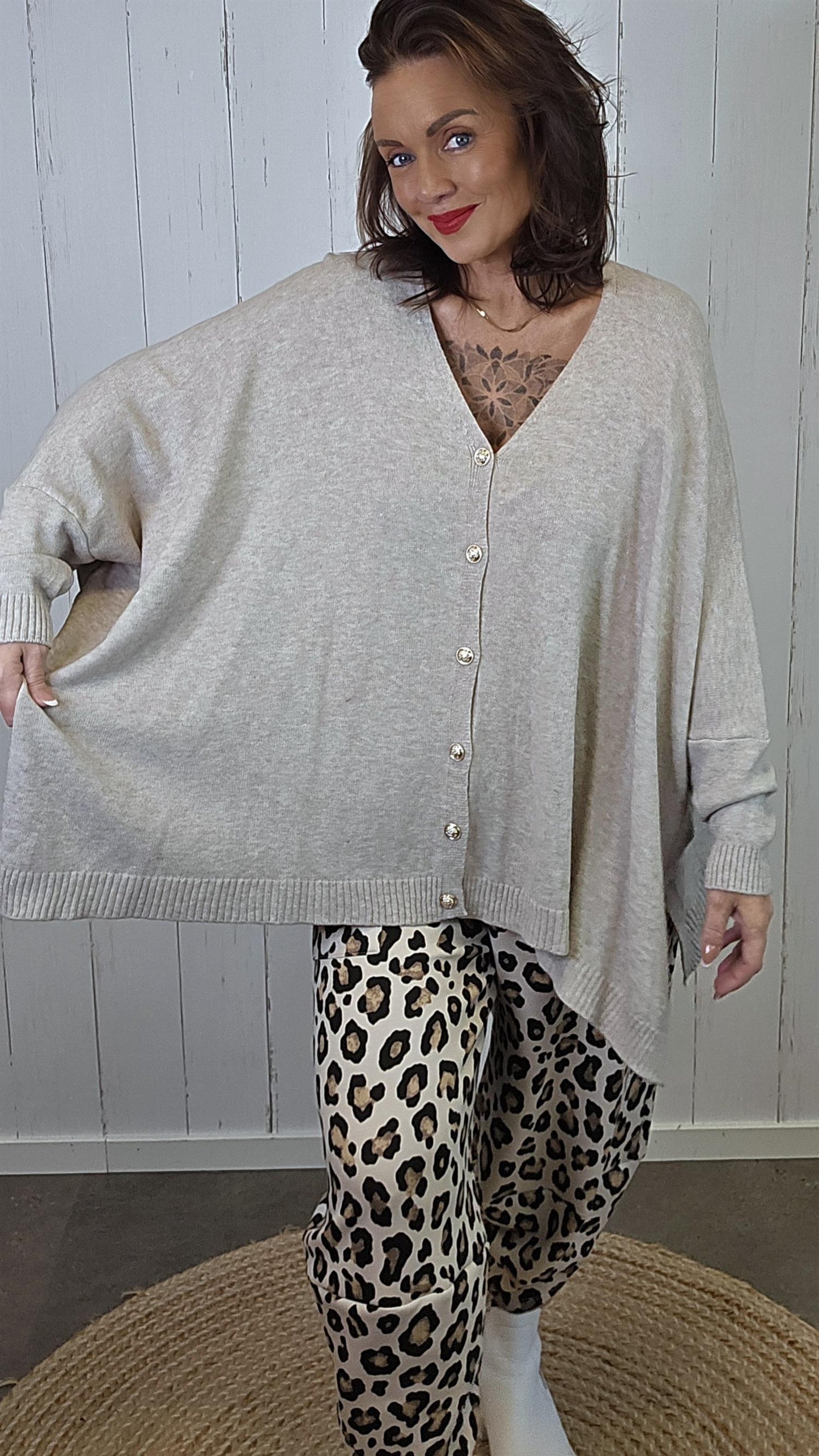 Enya cardigan taupe