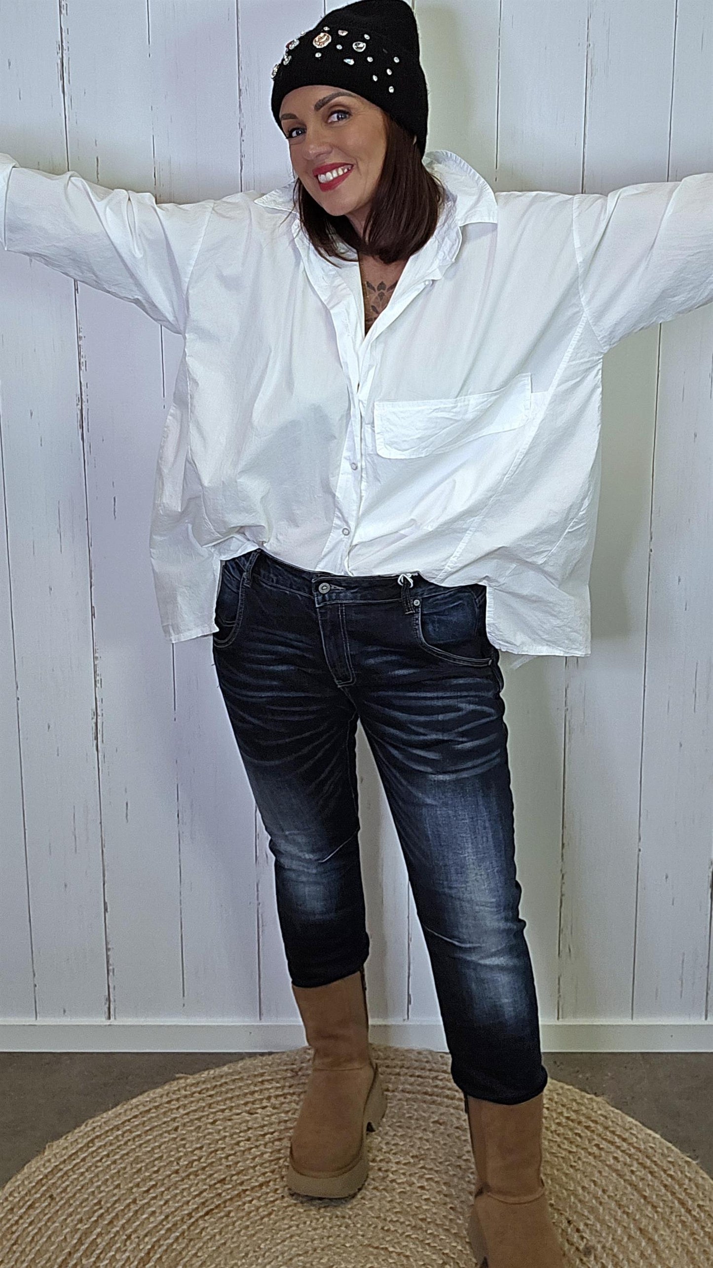 Tiril mørkeblå jeans