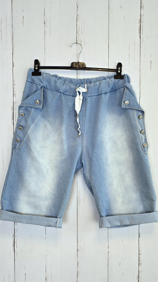 Joggershorts med dekorative knapper