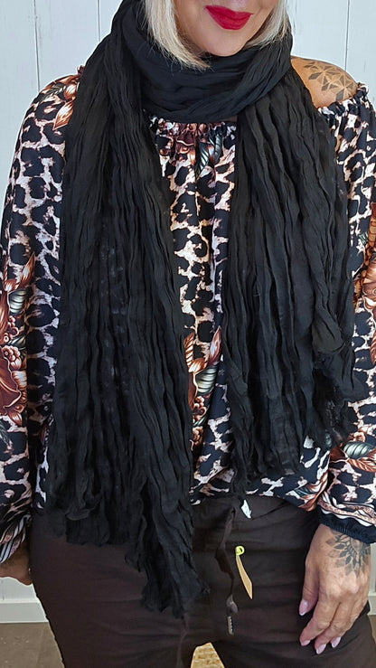 Crinkle skjerf svart