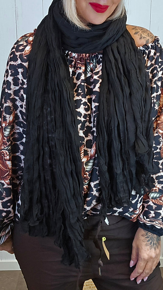 Crinkle skjerf svart