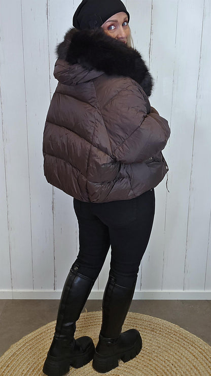 Talia oversized statementjakke brun