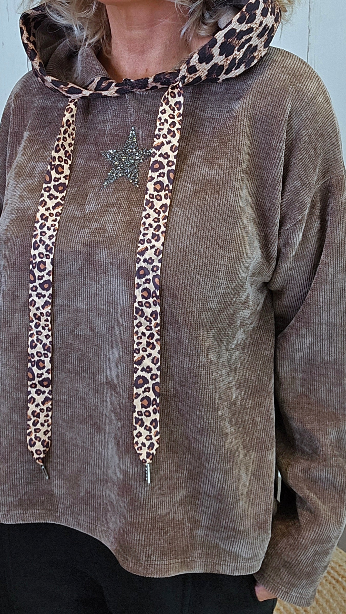 Leo hettegenser taupe