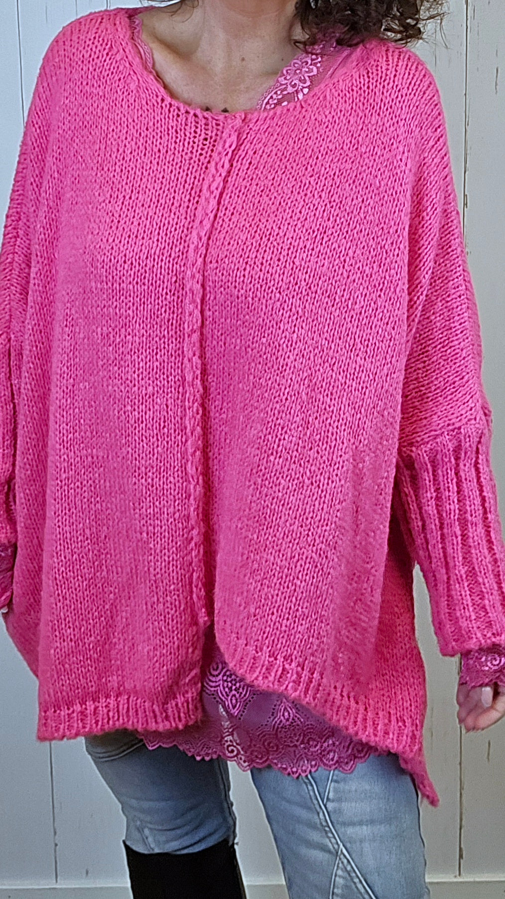 Hedda strikkegenser rosa