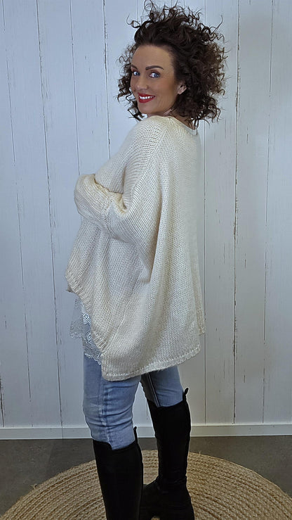 Hedda strikkegenser beige