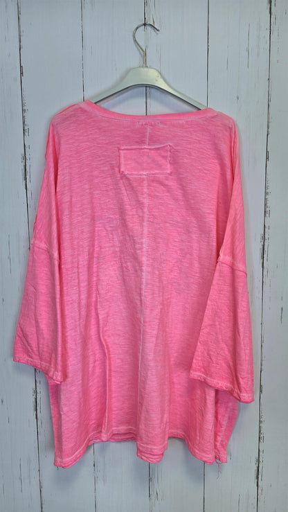 Future oversized topp neon rosa