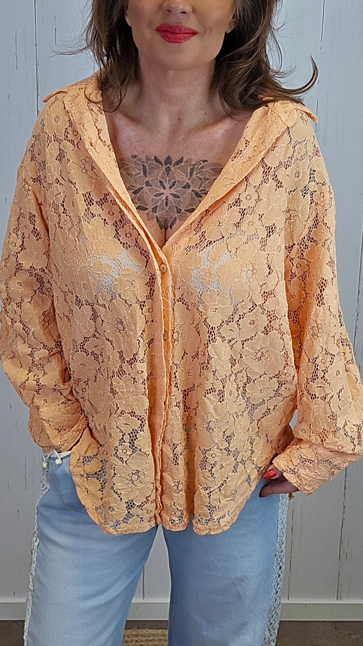 Alva blondeskjorte oransje