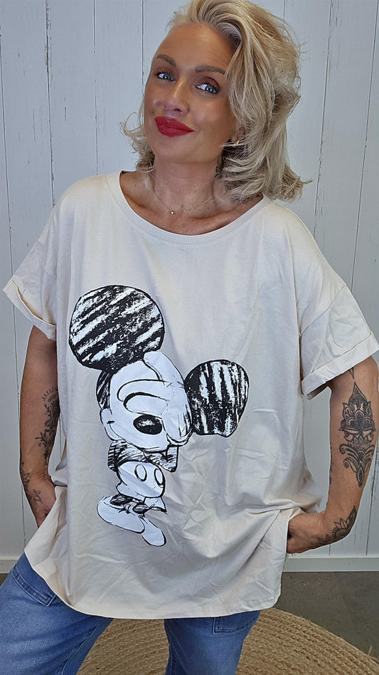 Mickey Mouse topp beige