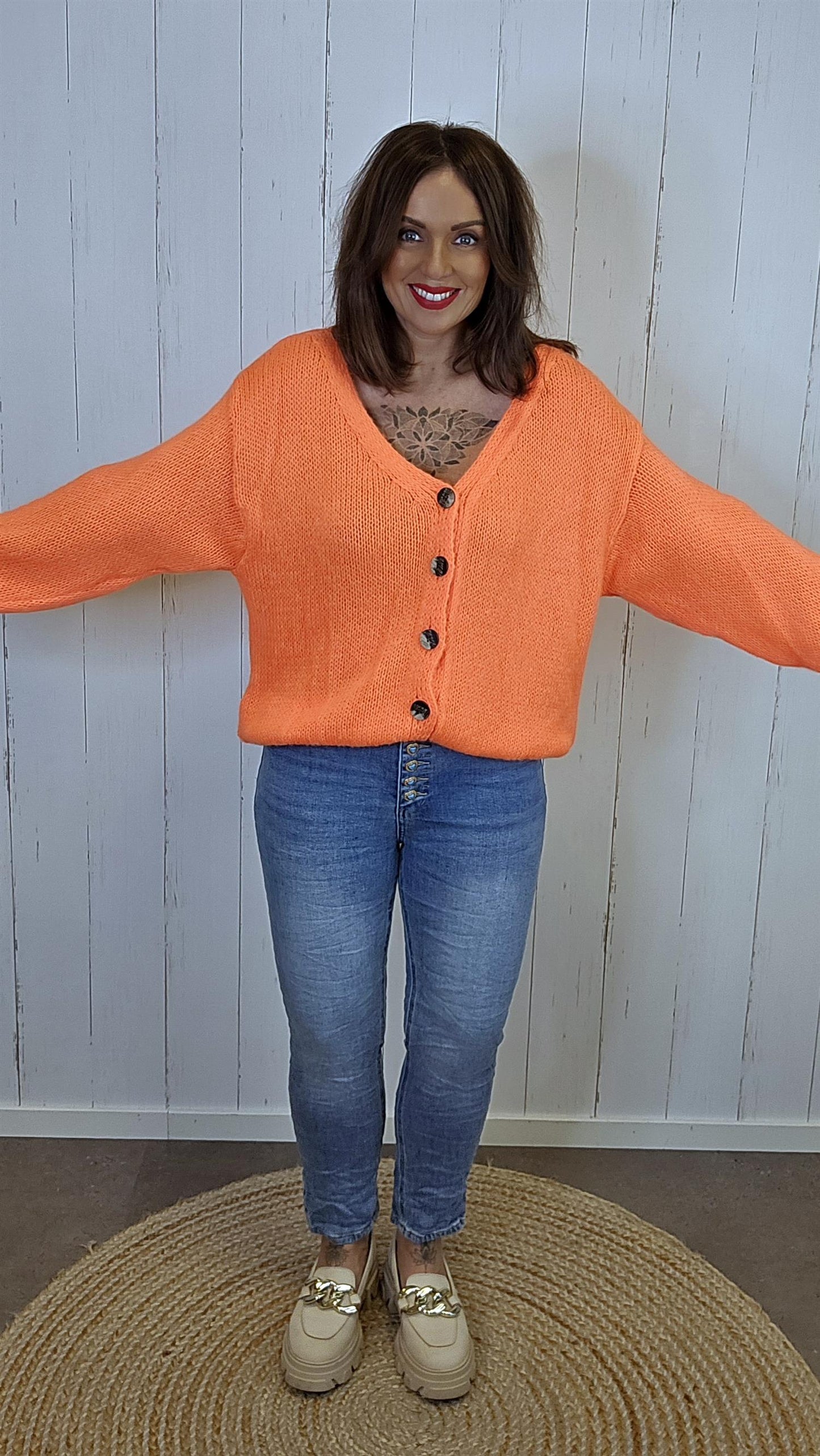 Vera cardigan oransje
