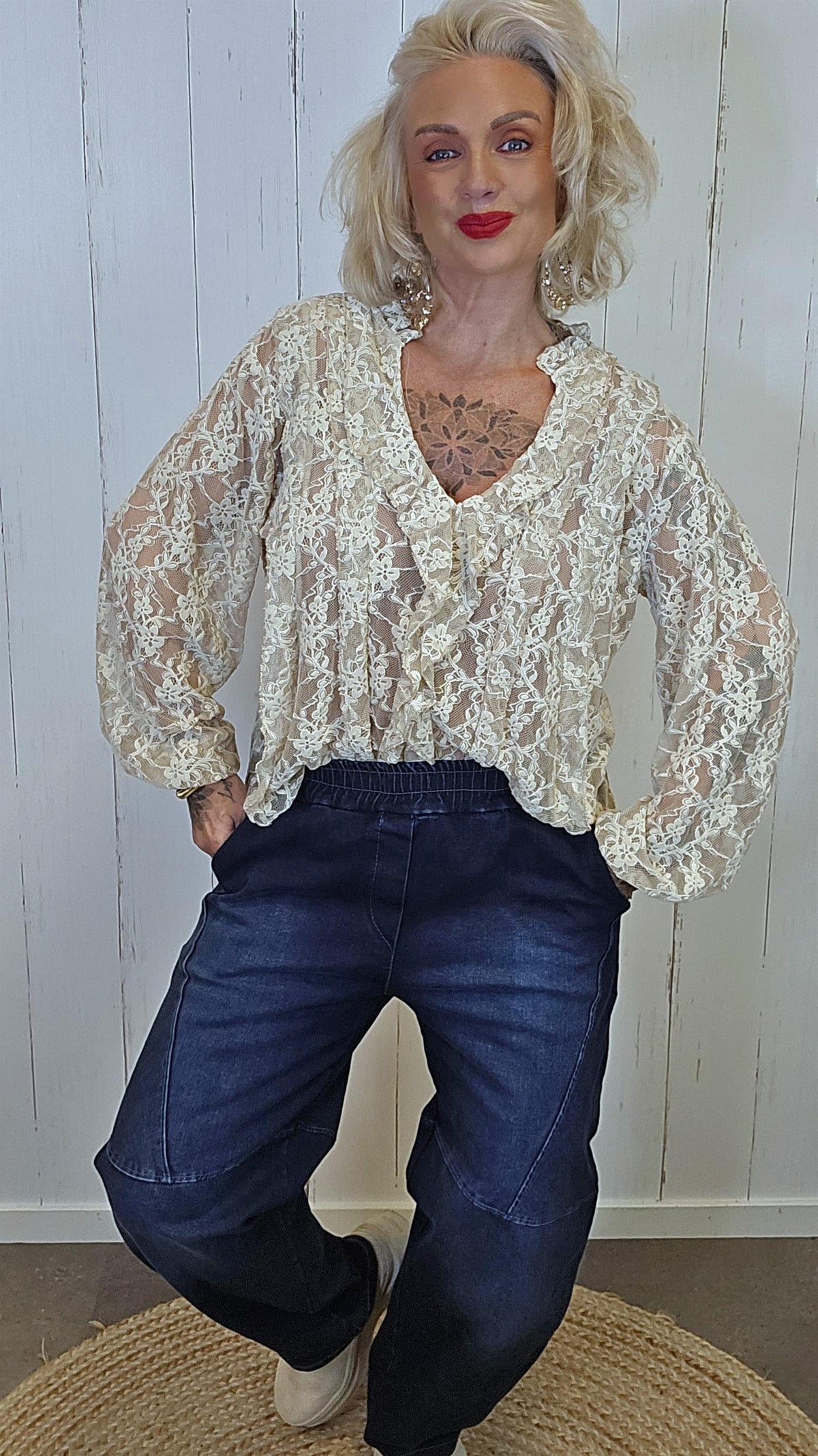 Harper stretchy barrel jeans
