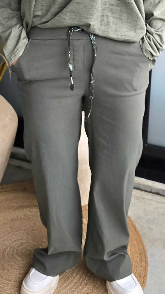Madde stretchig bukse kaki