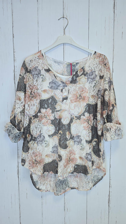 Celine lace topp svart