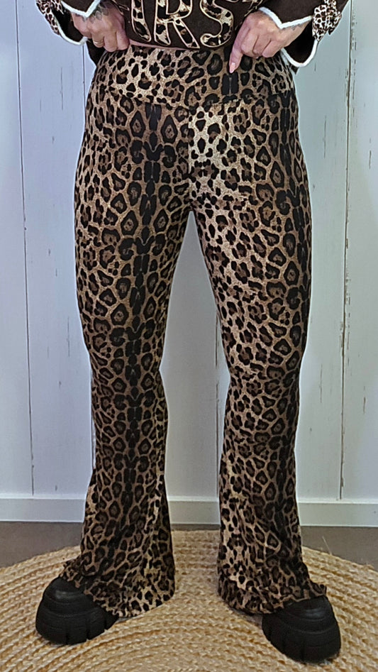Selma leggings leopardmønstret flare