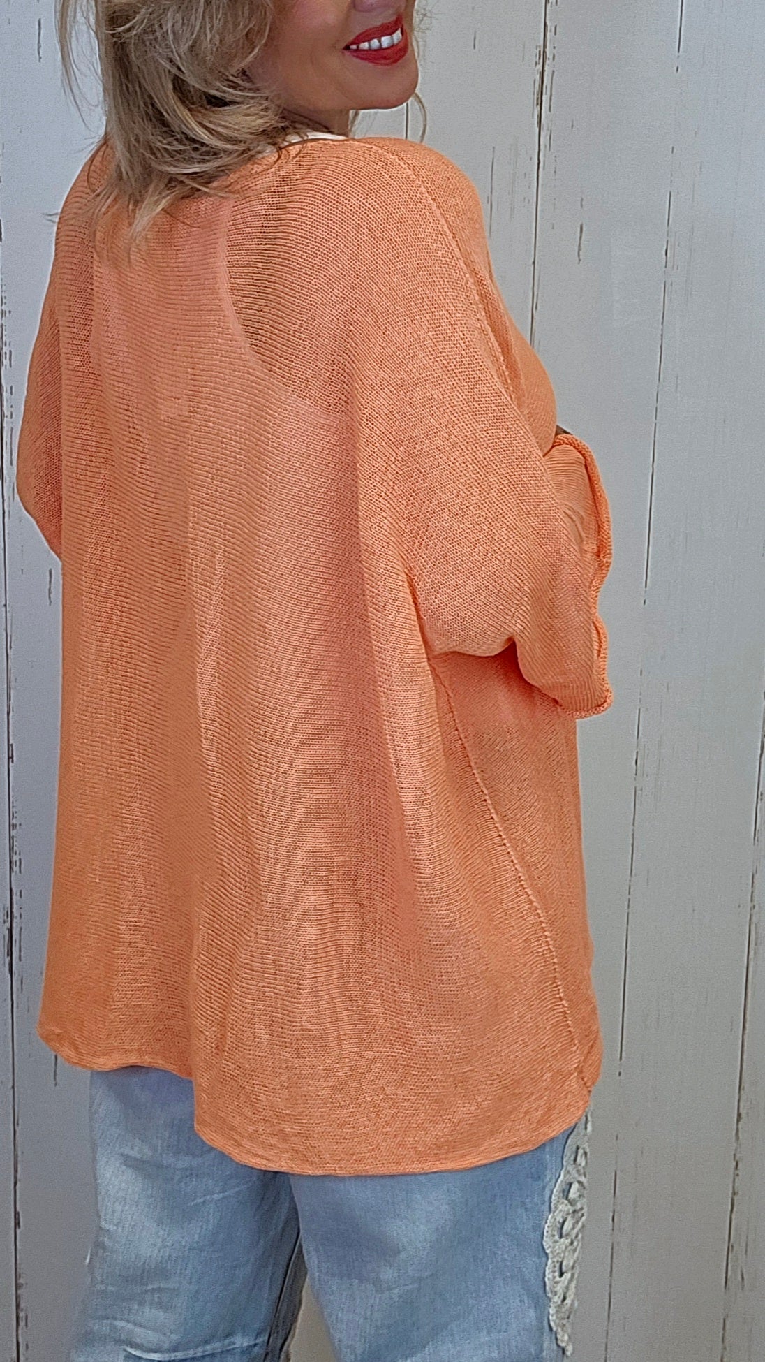Selma Strikket Bomullstopp orange