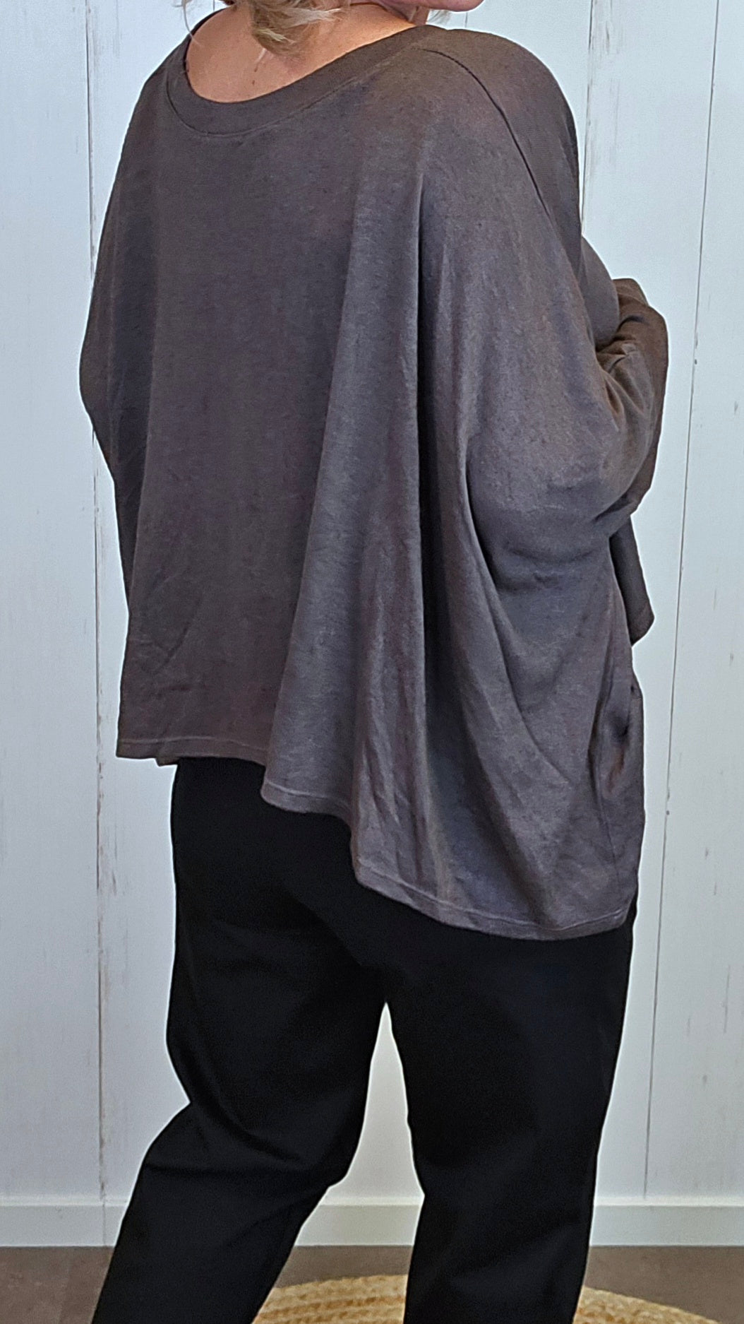 Xenia oversized topp brun