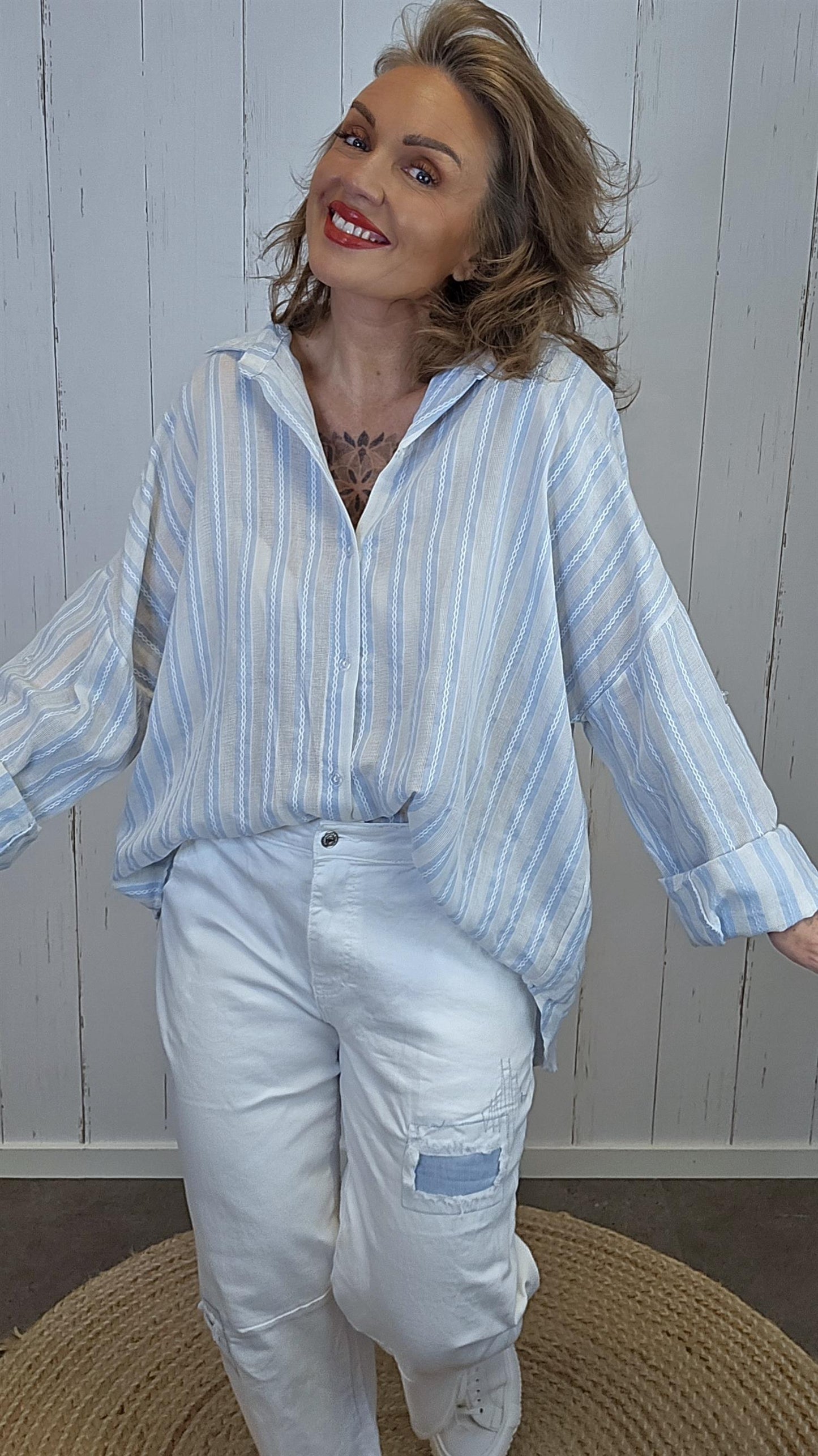 Petra skjorte lyseblå