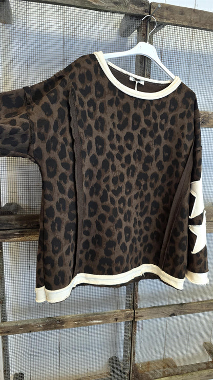 Stella leopardgenser med stjerne brun