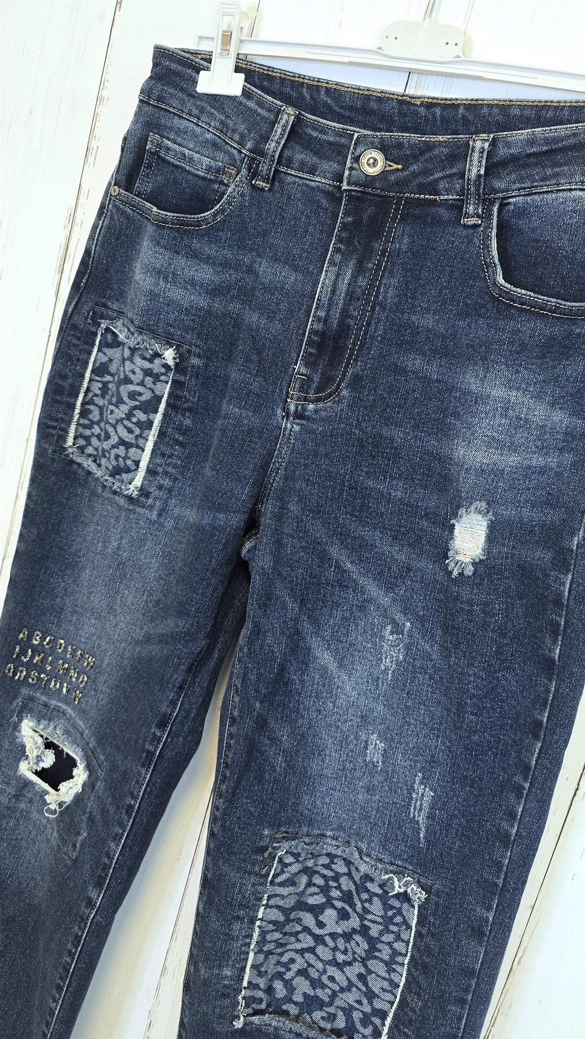 Elodie stretchy jeans med patches