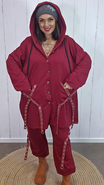 Adriana lang hettejakke burgunder