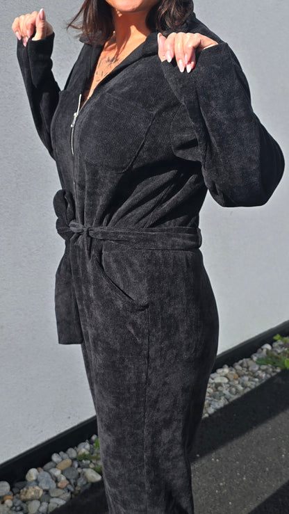 Minicord jumpsuite svart