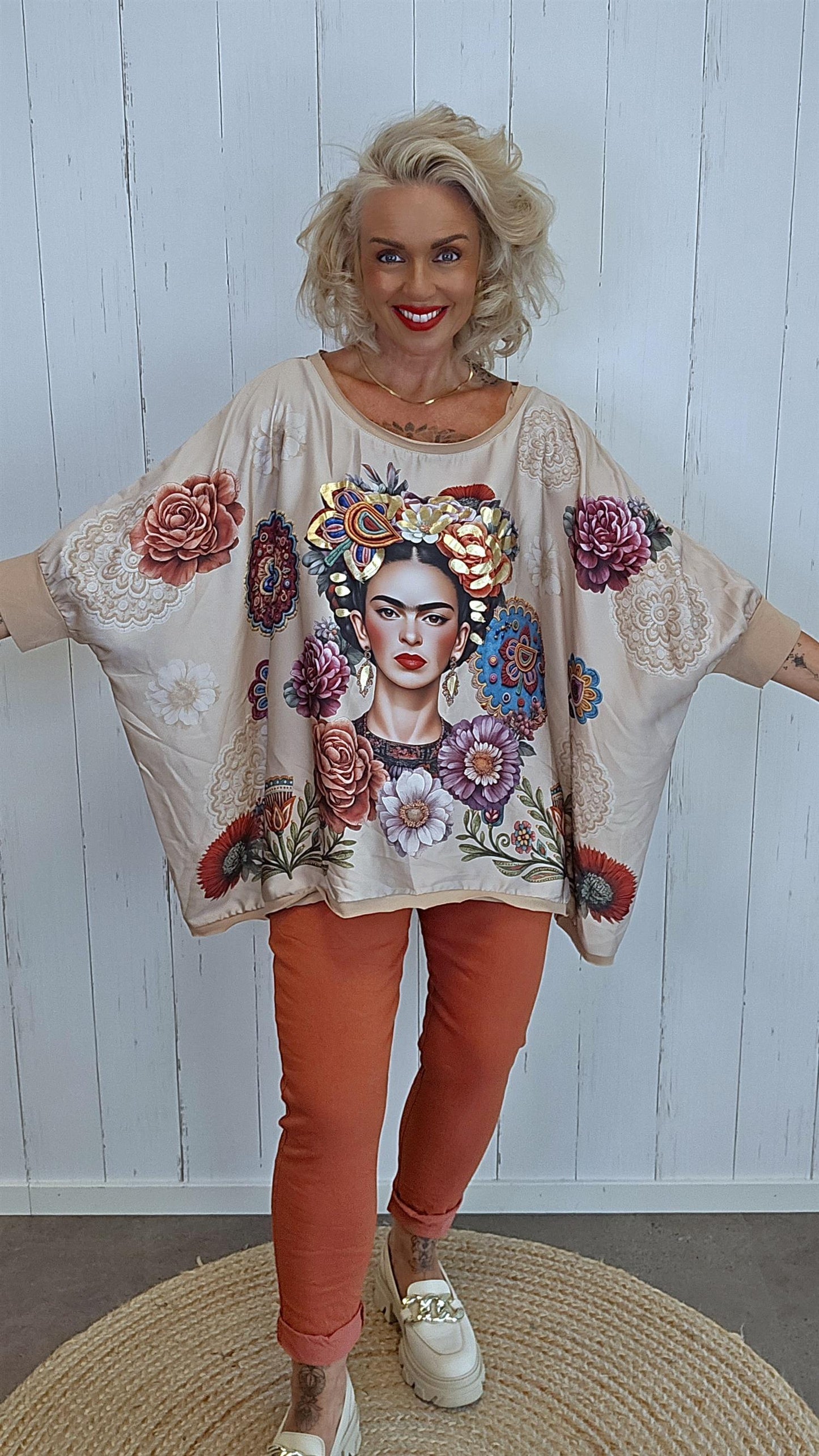 Frida topp med print