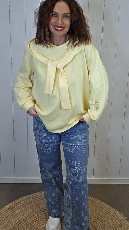 Amalie hettegenser gul