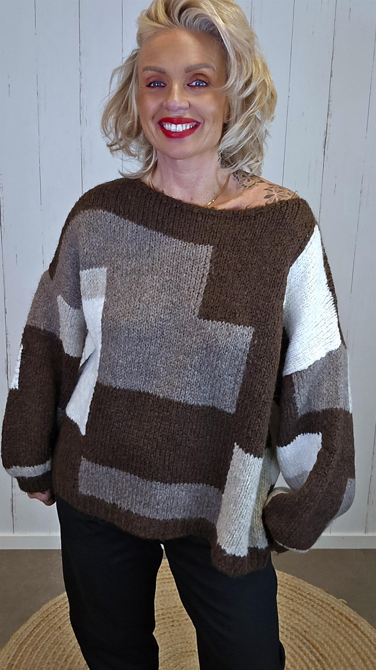 Elodie myk strikkegenser brun
