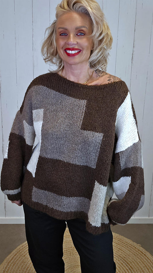 Elodie myk strikkegenser brun