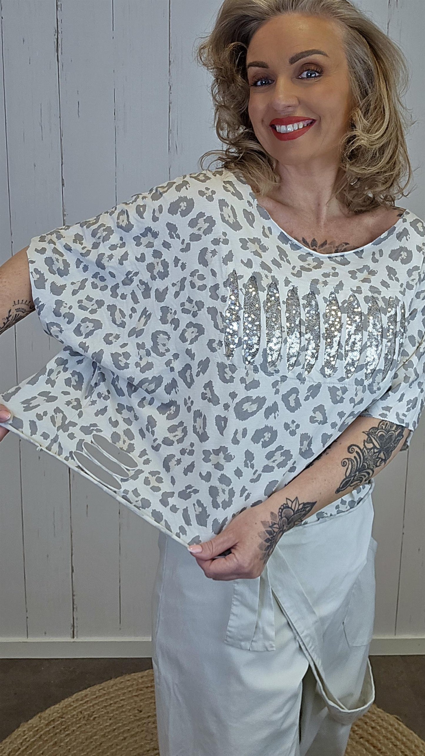 Tiffy leo topp beige