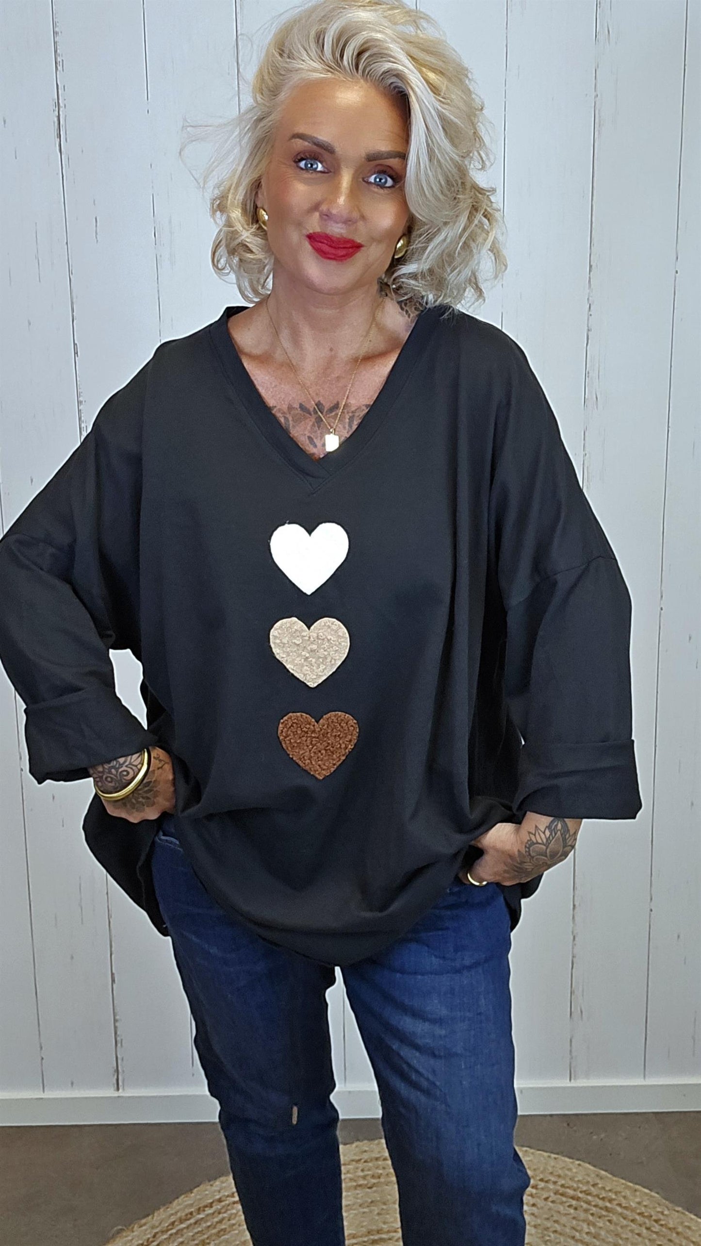 Elina hjerte topp svart