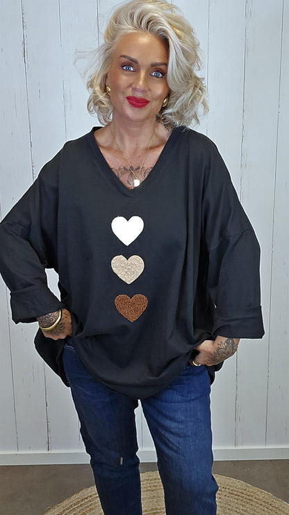 Elina hjerte topp svart