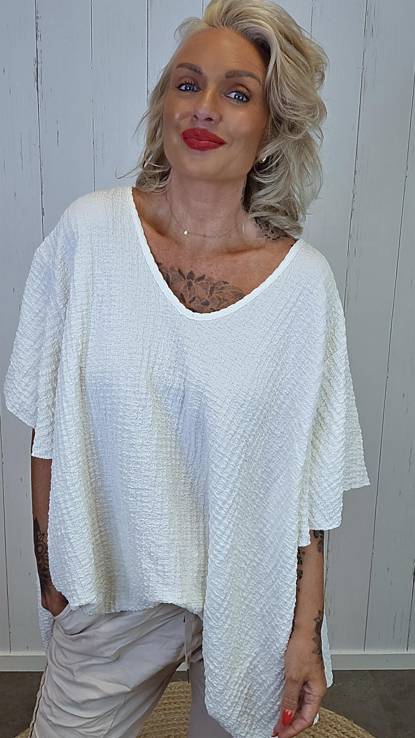Elisabeth tunikatopp creme