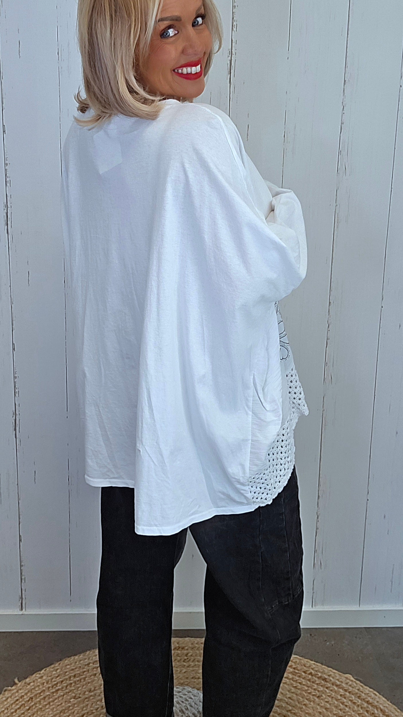 Giselle baggy topp hvit