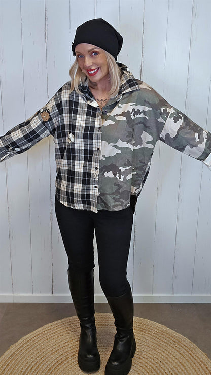 Pia todelt skjorte camo ruter